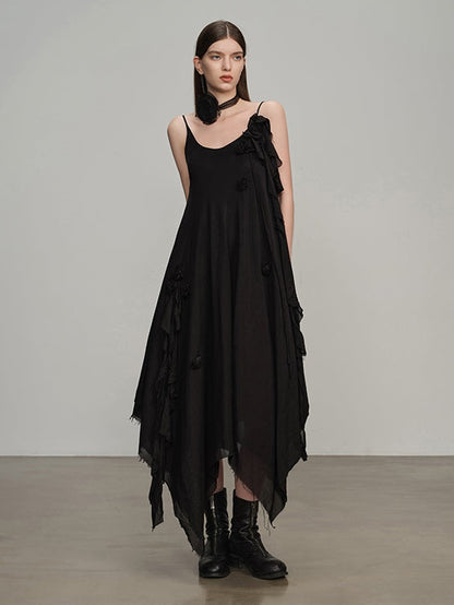 Asymmetry Slip Long Dress