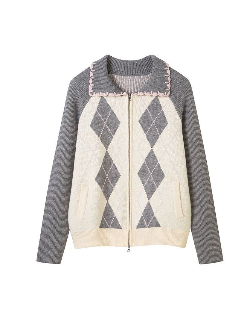 Argyle Knit Jacket