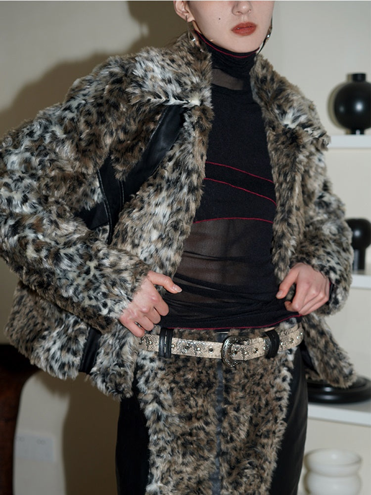 Leopard Fur Short Loose Coat