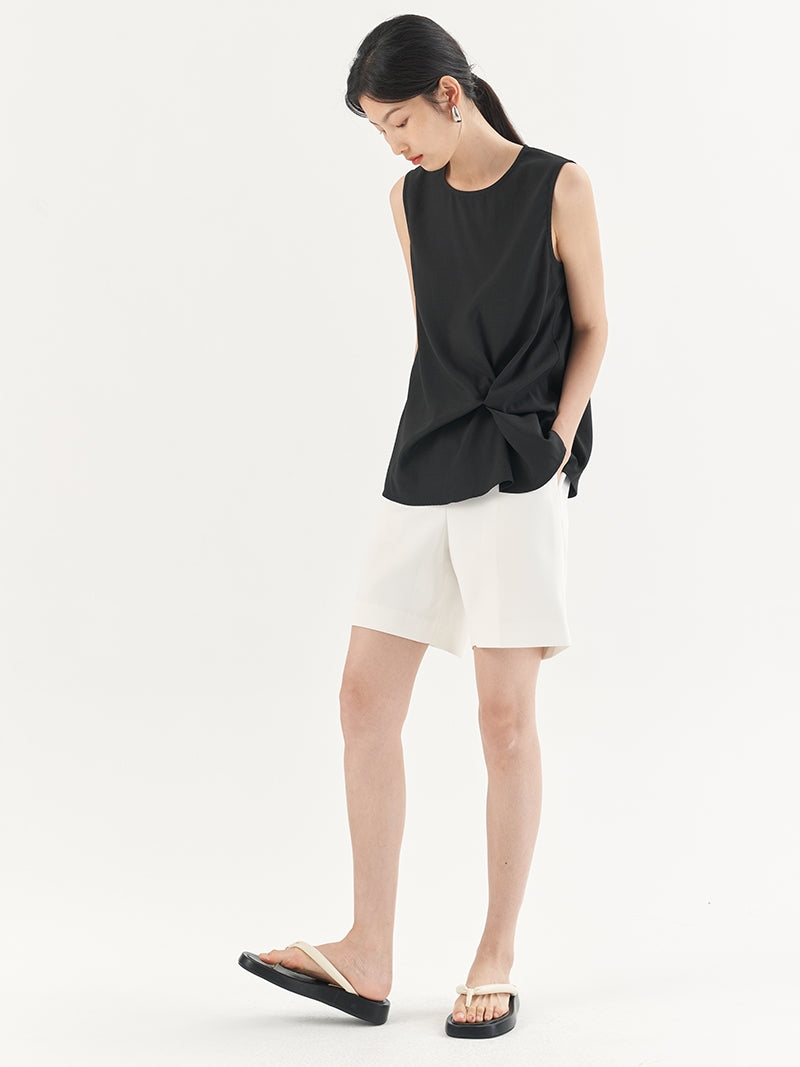 Knot-Front Sleeveless Top