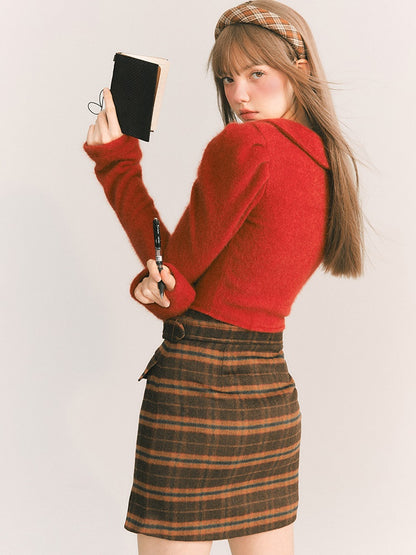 Wool Plaid Skirt