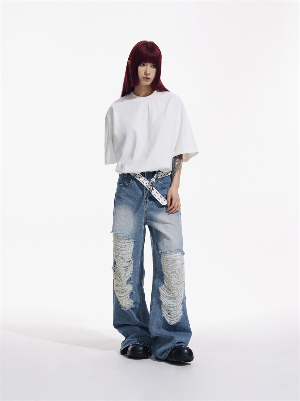 Damage jeans and sales top