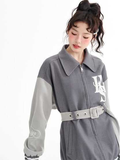 Polo Collar Baseball Short Coat