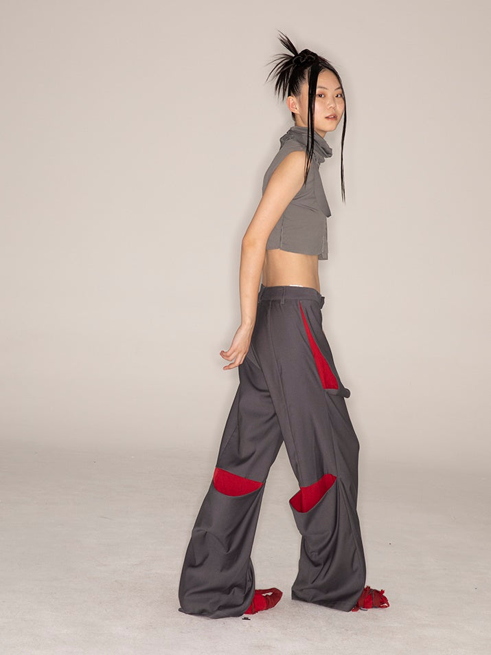 Low-Waist Loose Strait-Leg Pants