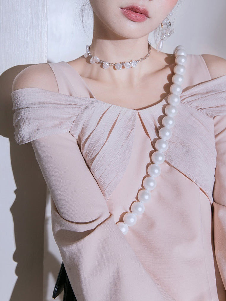 RAISAVANESSA Cutout One-Shoulder Necklace Smocked Maxi Dress | Neiman Marcus