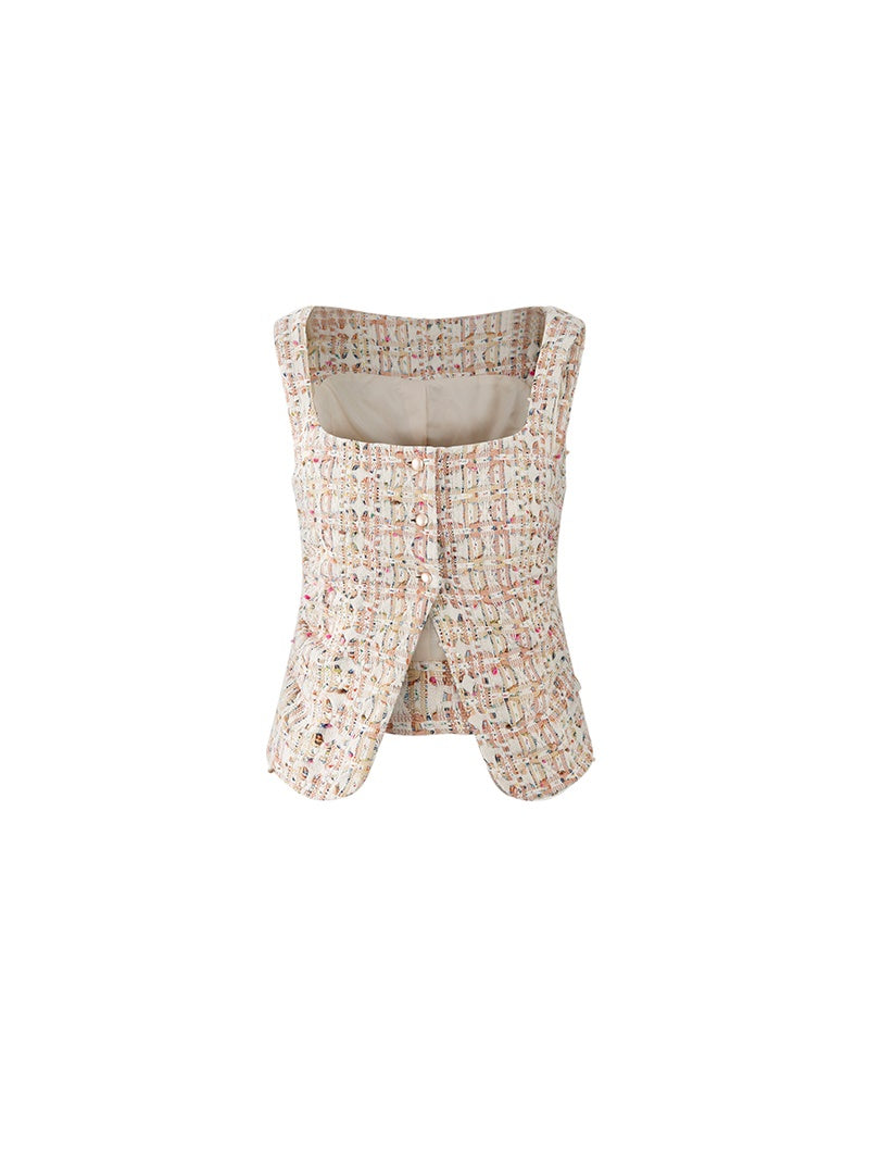 Tweed Waist Slim Fit Vest