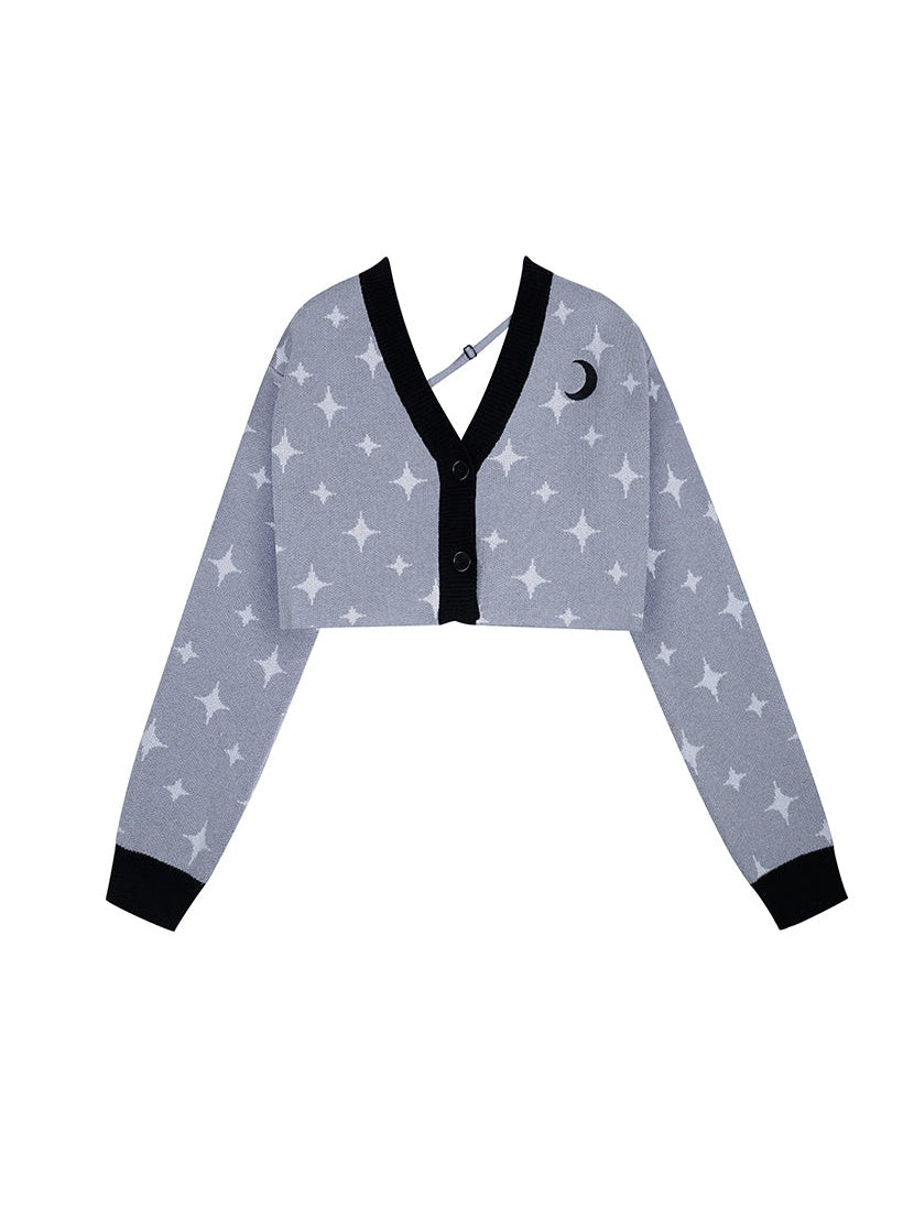 Starry Sky Design Tricoted Cardigan et Jupe courte