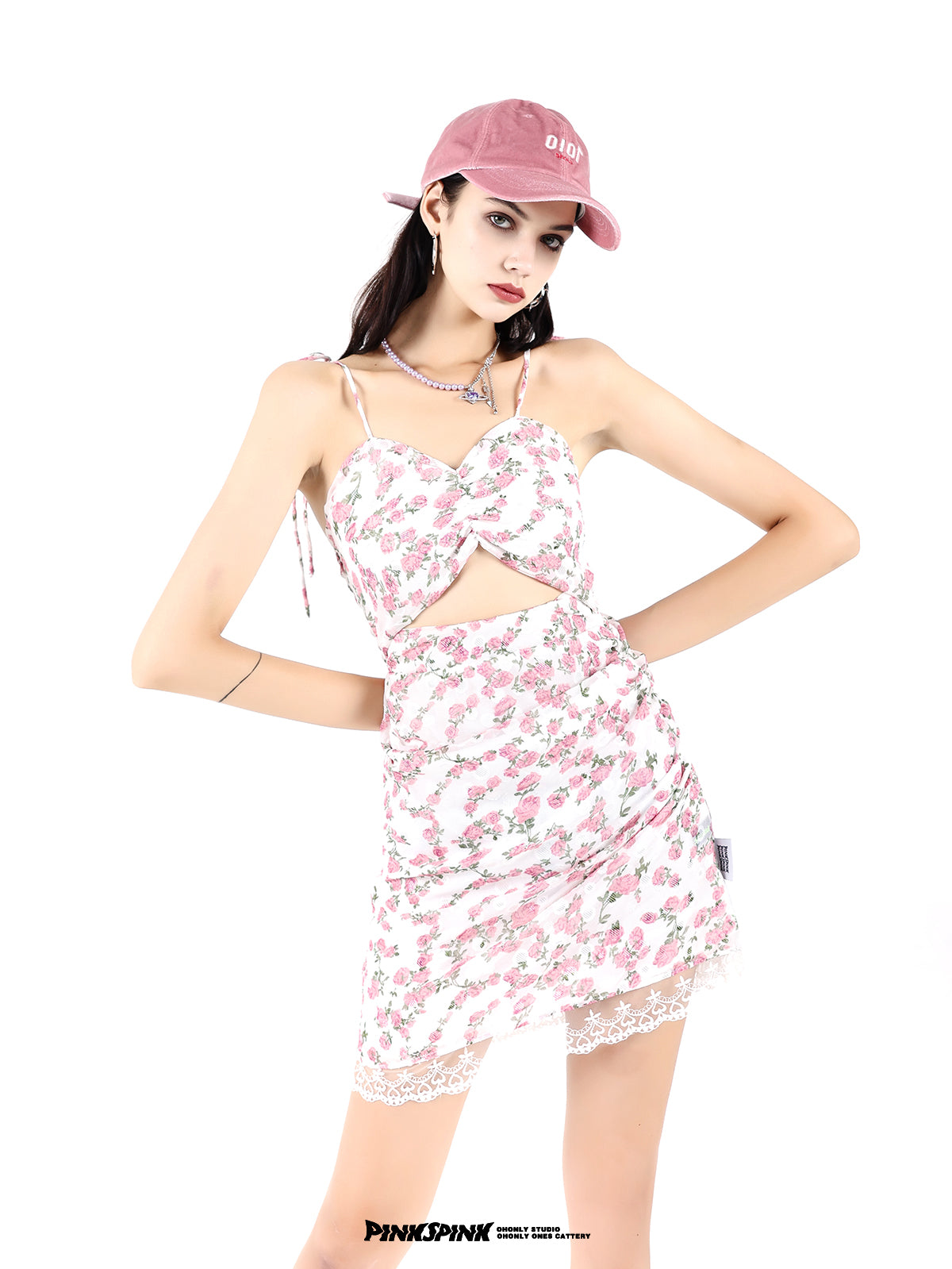 Cut Lace Flower Retro One-piece