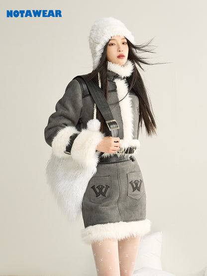 Leather Strap Adjustable FUR BAG