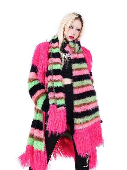 Impact Color Stripe Knitted Muffler