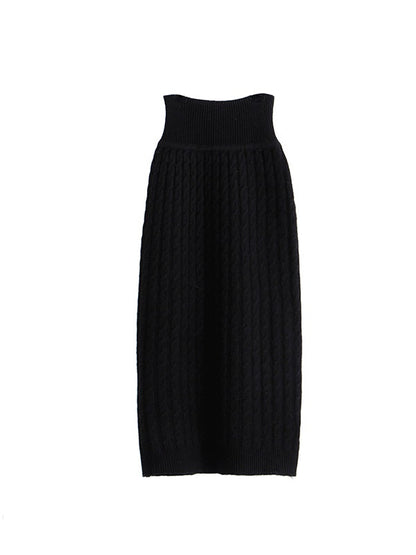 Wool High Waist Knitted Skirt