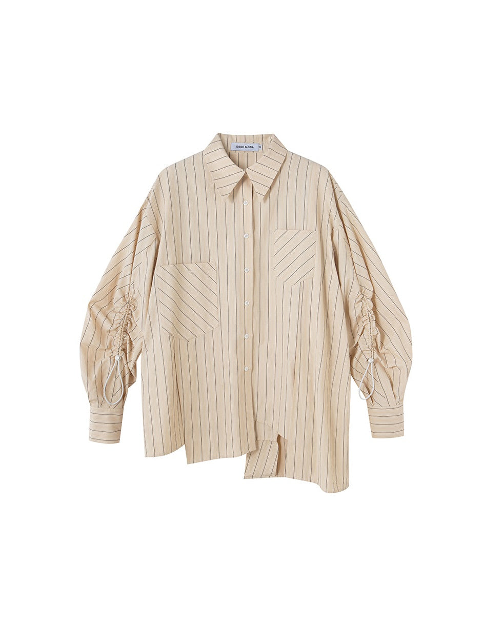 Striped Tie Loose Shirt