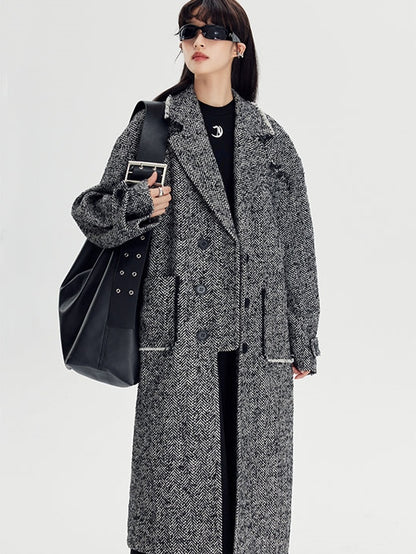 Herringbone Pattern Coat