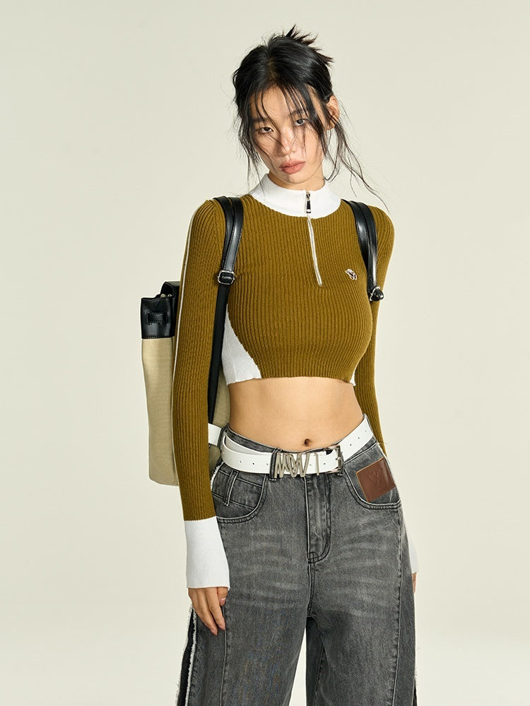 Cropped Wool Knitted Top