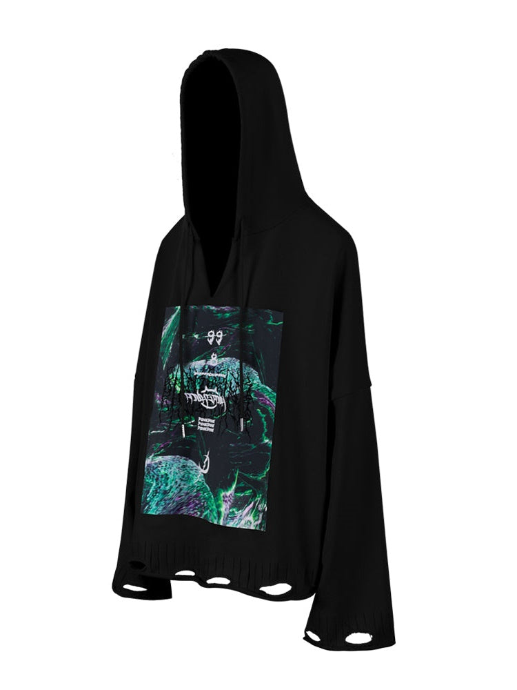 V-Neckern psychedelischer Pullover