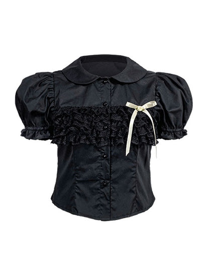 DOLL COLLAR LACE DECORATIVE FLOCH SHIRT