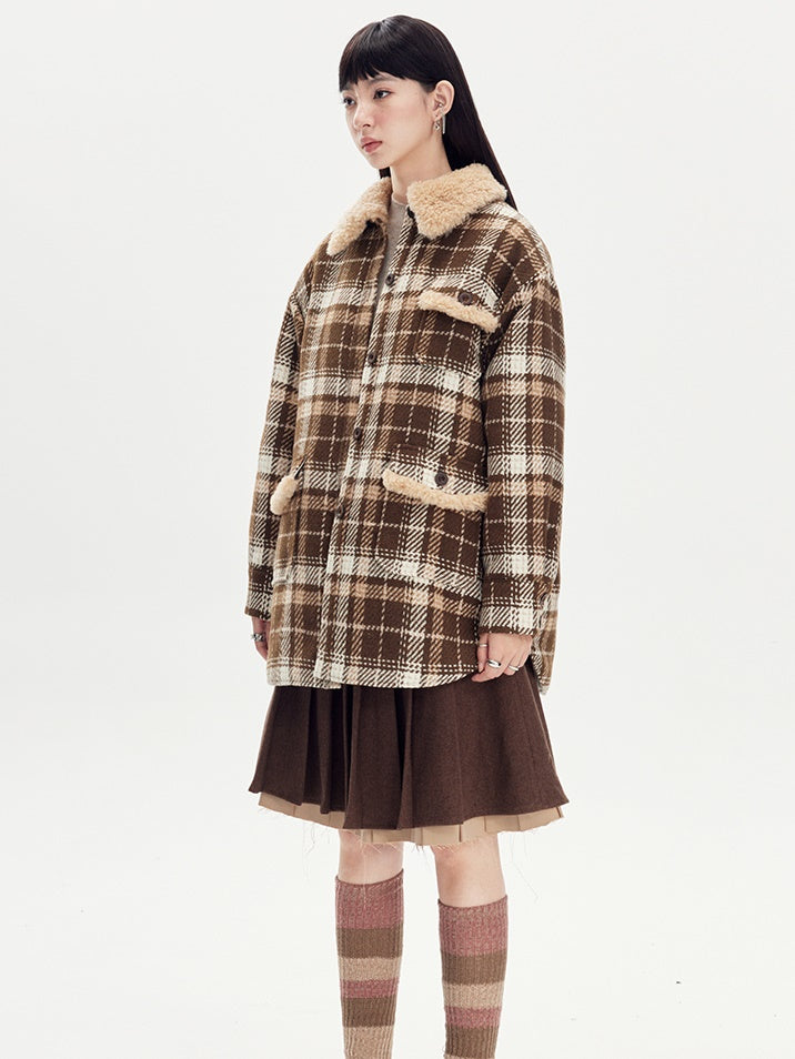 Plaid Loose Warm Jacket