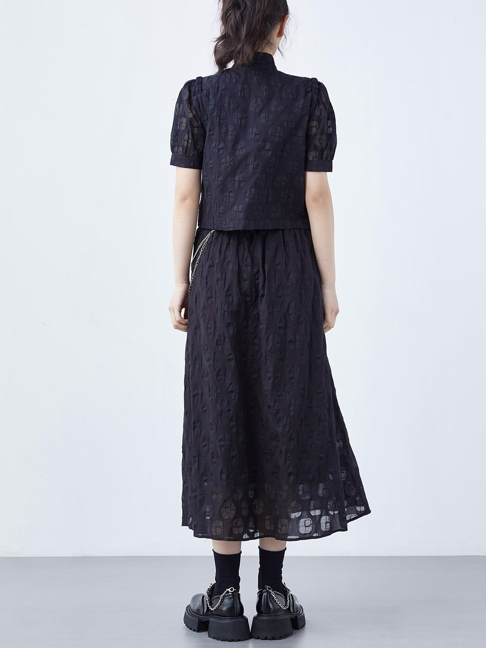 New Chinese Style Jacquard top + skirt