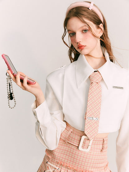 Short Long Sleeve Shirt &amp; College Tie