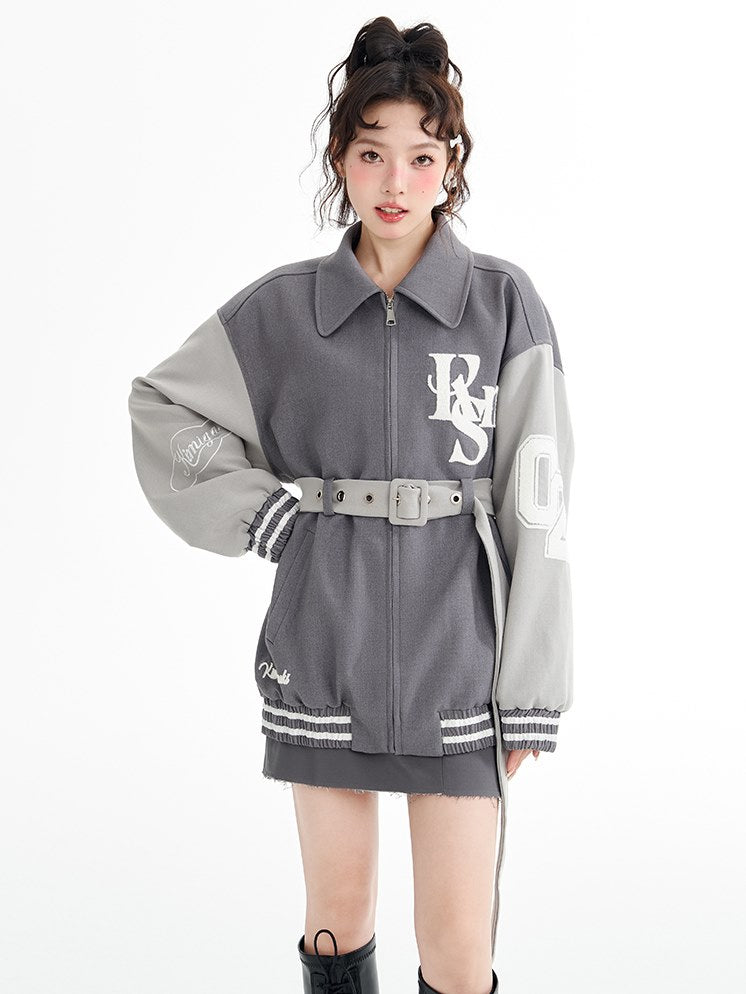 Polo Collar Baseball Short Coat