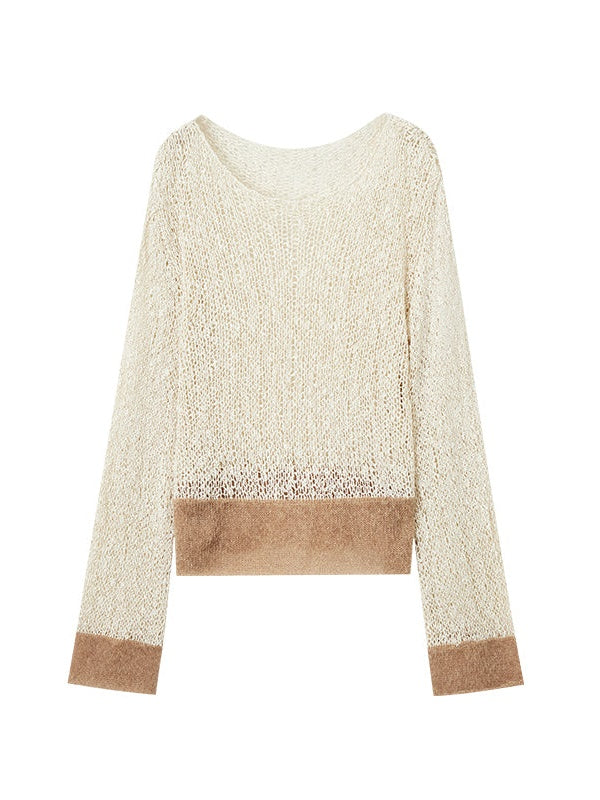 Belly Yarn Stitching Mohair Loose Sweater