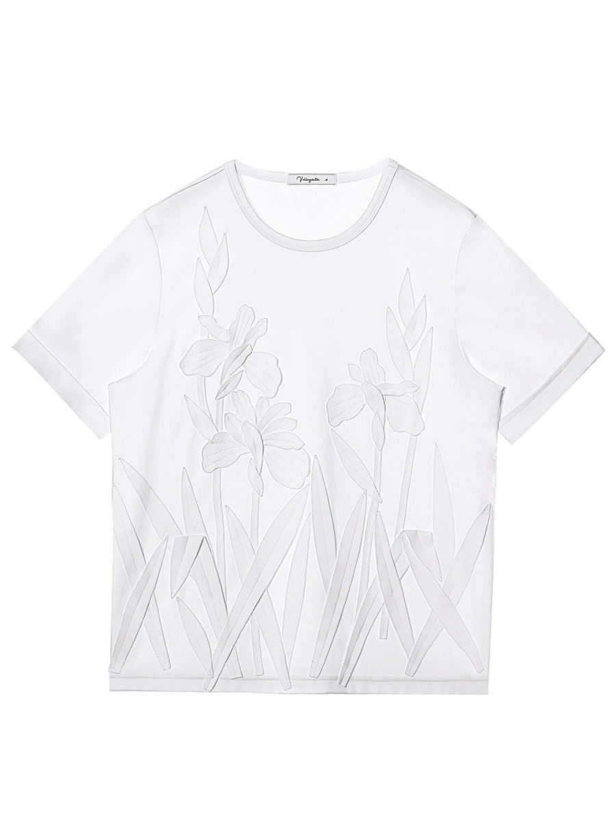 Stickblume dreidimensionales T-Shirt