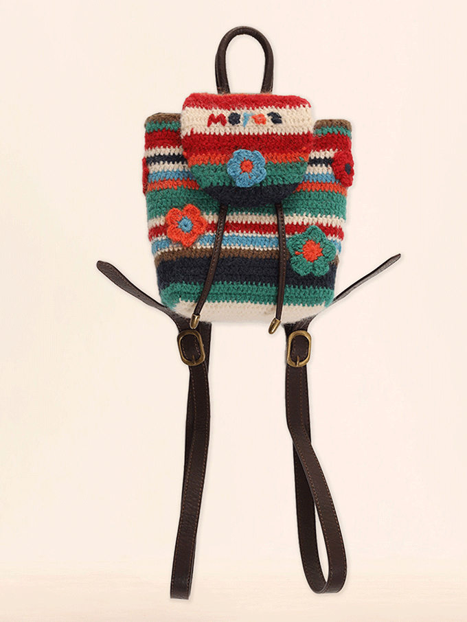 Stripe Knitted backpack ARCANA ARCHIVE