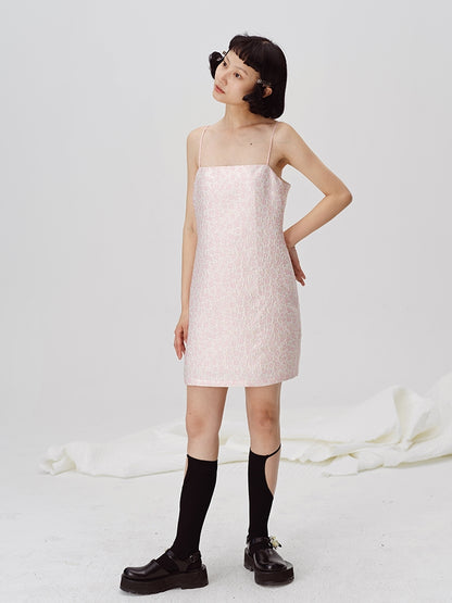 Pink Peach Blossom Suspender Skirt