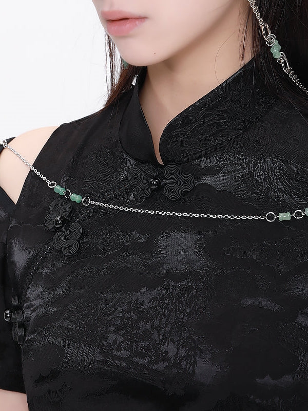 Hollow Stitching Cheongsam Dress