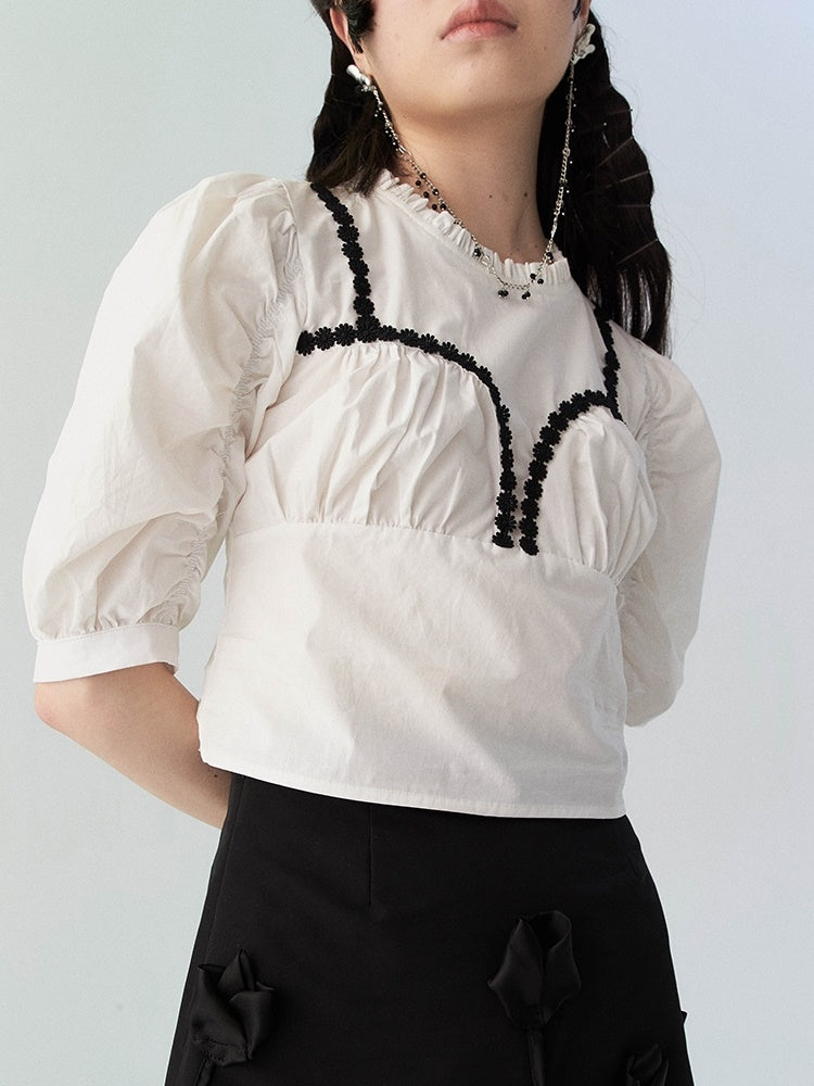 French Retro White Shirt