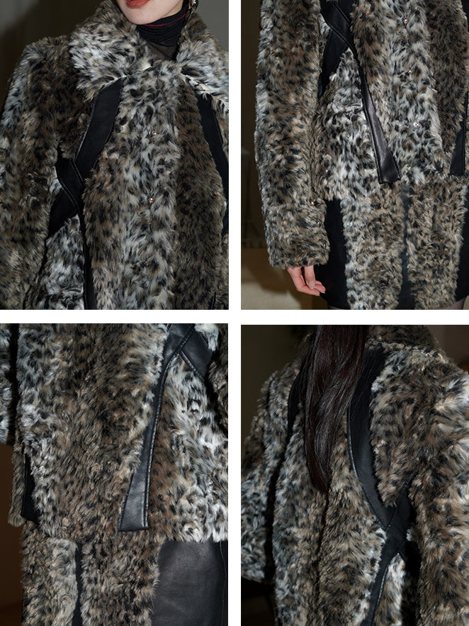 LEOPARD FUR SHORT LOOSE COAT