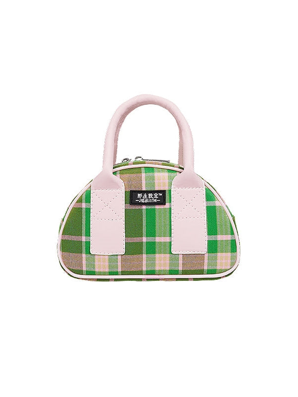 Plaid Contrast Color Mini Bag