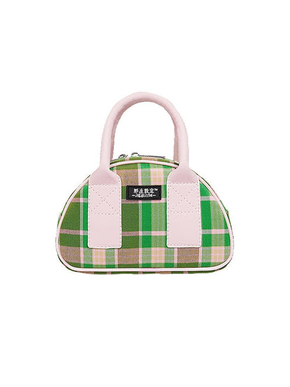 Plaidkontrastfarbe Mini -Tasche