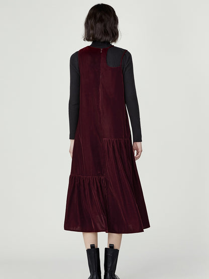 Layered Velvet Bottoming Dress