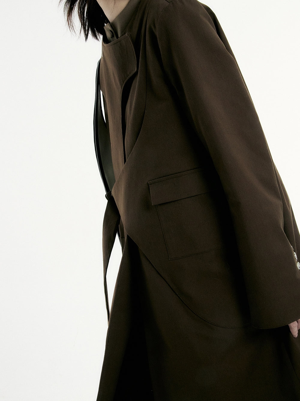 Asymmetry ROUND-CUT LONG-COAT