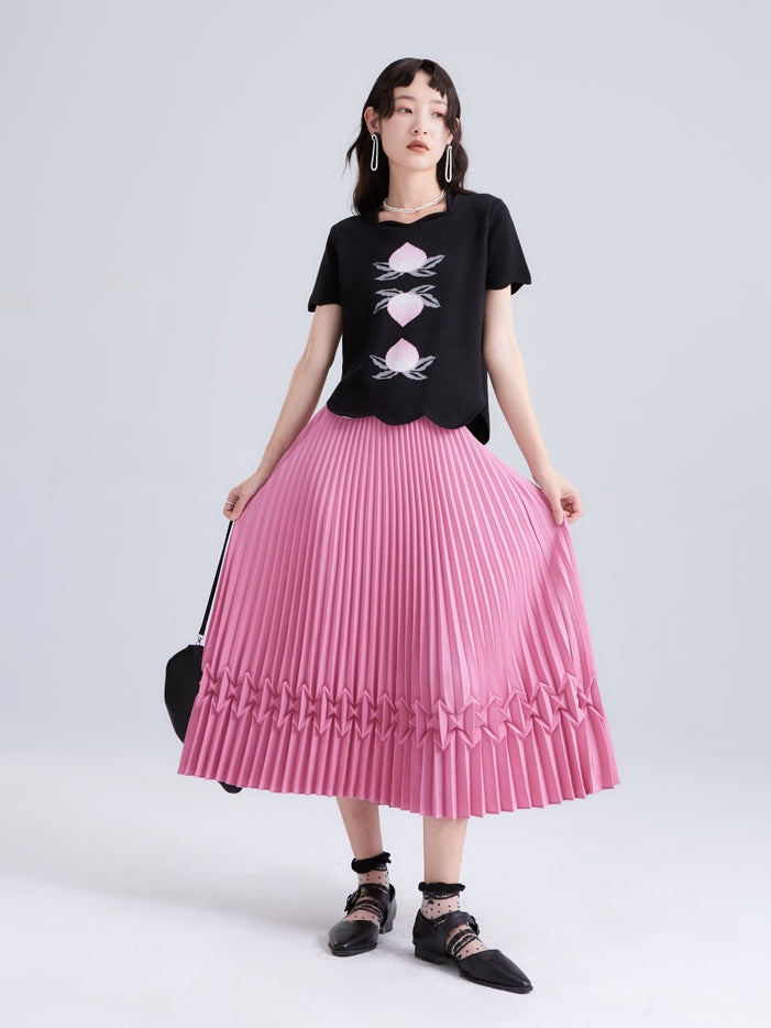 THREE-DIMENSIONAL PLEATED SKIRT