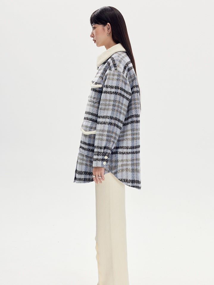 Plaid Loose Warm Jacket