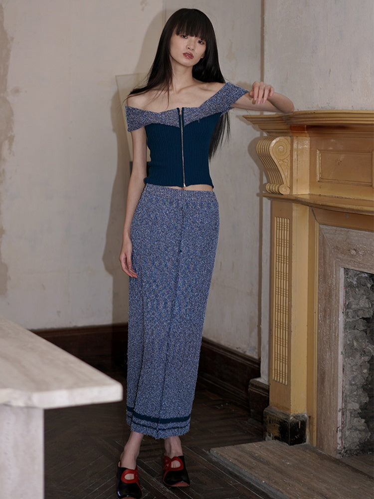 Long Strait Knit Skirt