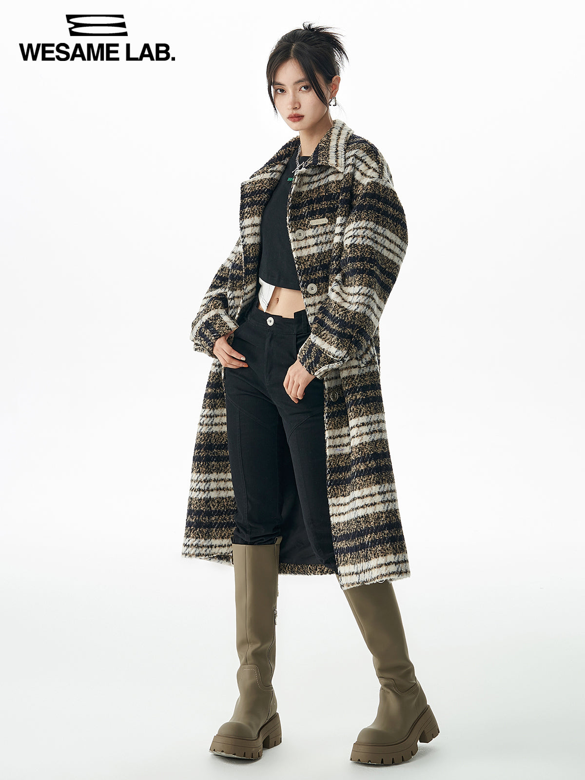 CHECKED LONG RETRO STENKLER-COAT