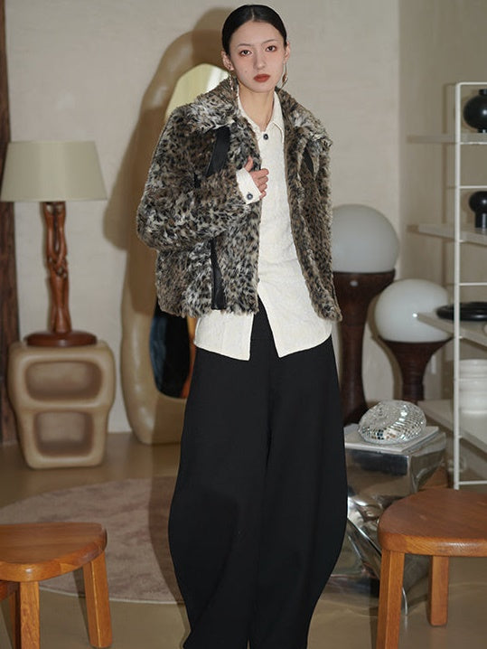 Leopard Fur Short Loose Coat