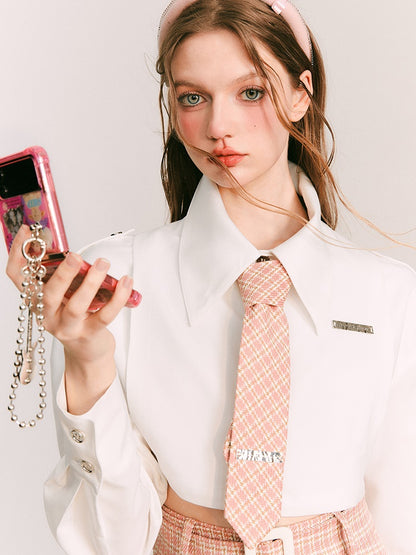 Short Long Sleeve Shirt &amp; College Tie