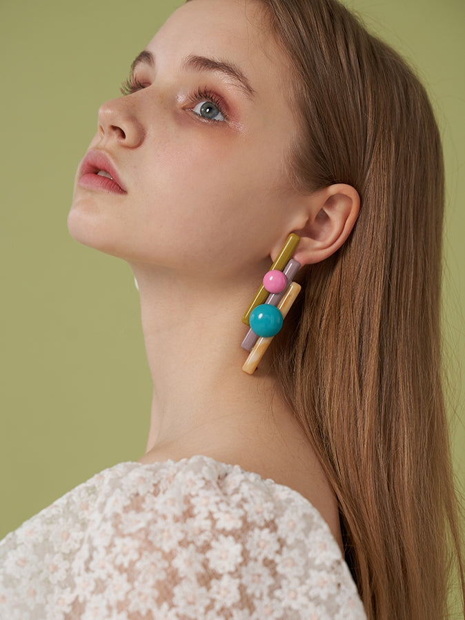 Pan Flute Contrast Color Earrings