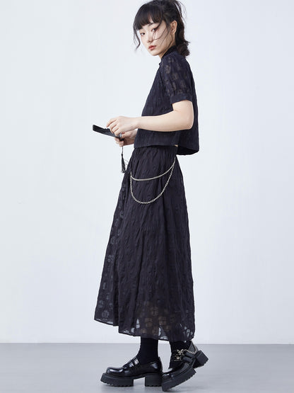 New Chinese Style Jacquard top + skirt