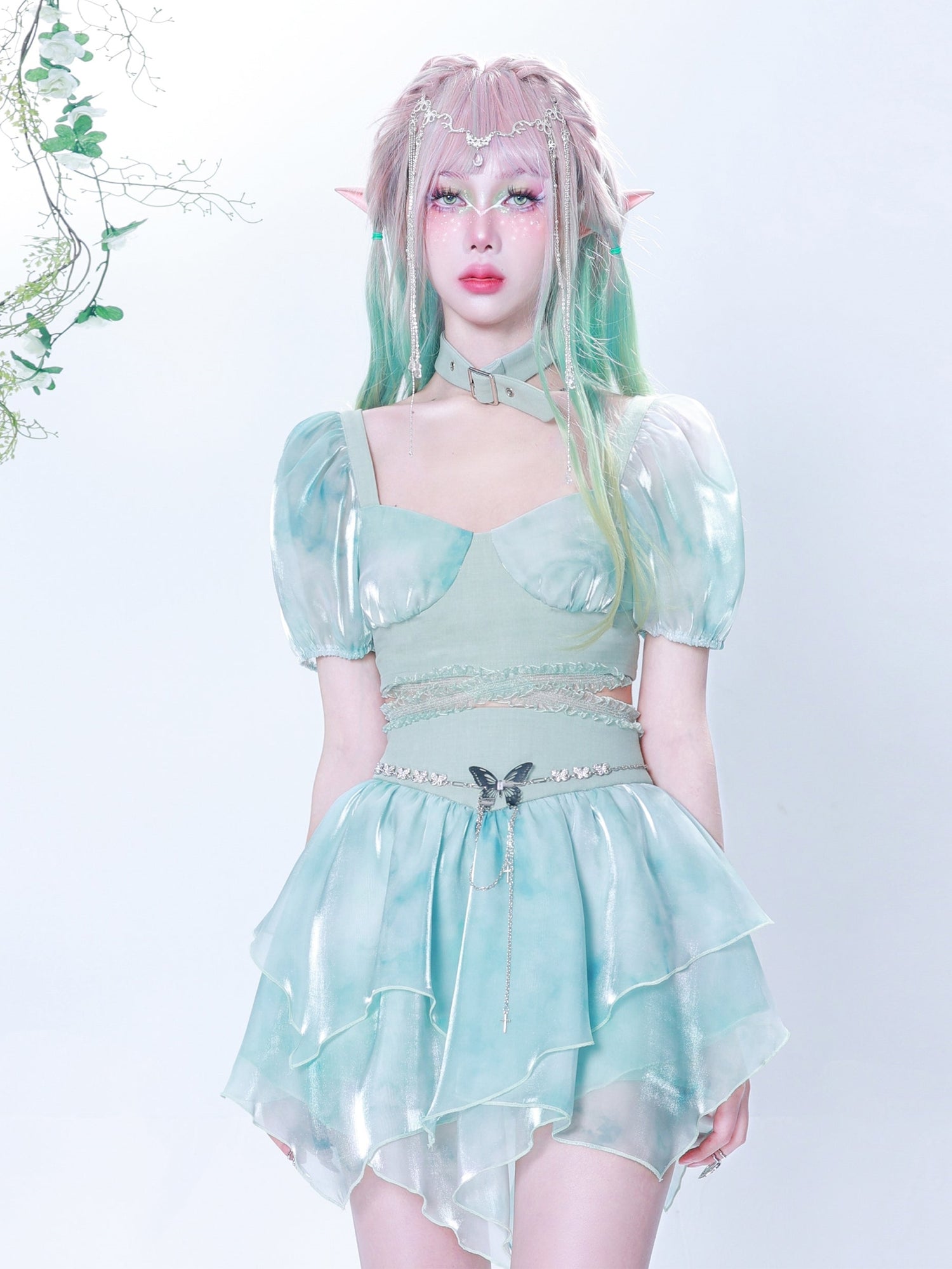 High Waist Thie-Dye Splicing IRREGULAR SKIRT