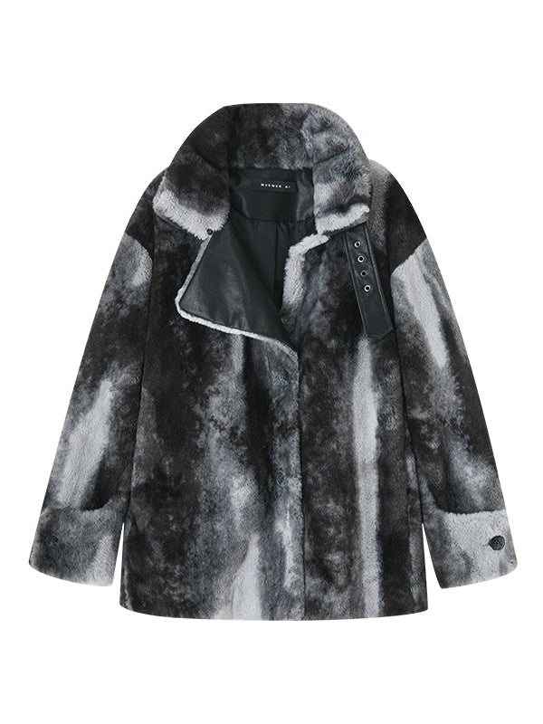 Eco-friendly Fur Mid-length Lamb Wool Coat