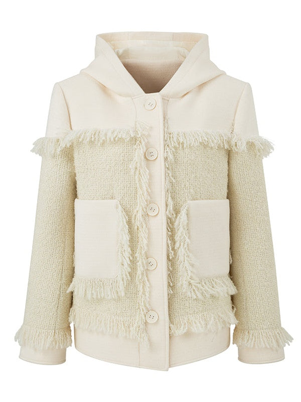 Wool Small Fragrance Hooded Jacket