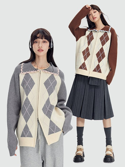 Argyle Knit Jacket