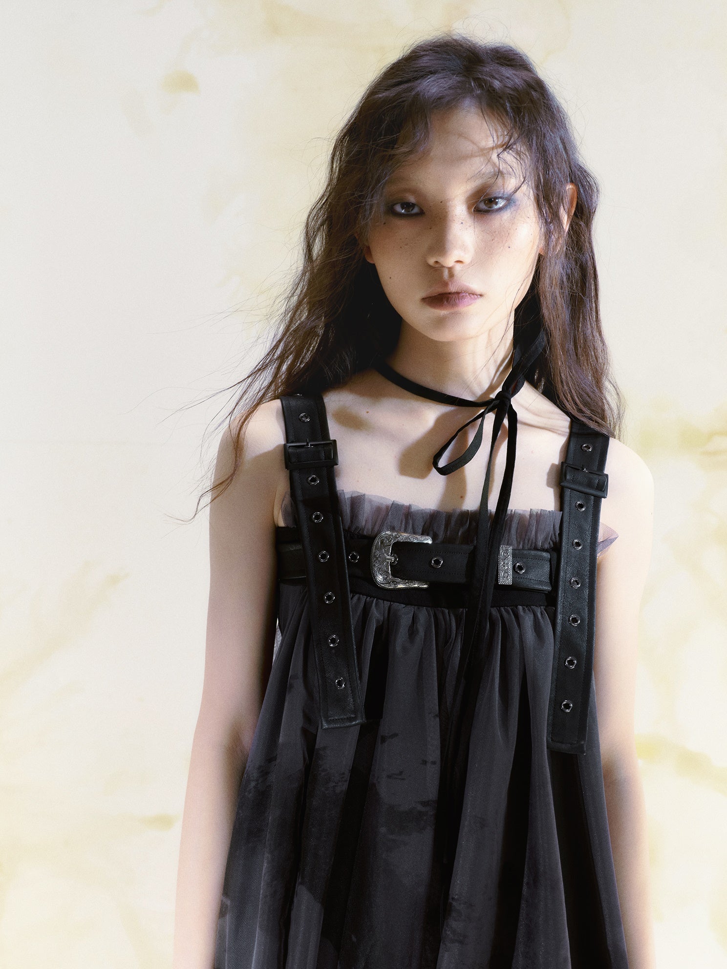 Belt Graffiti Suspender Dress