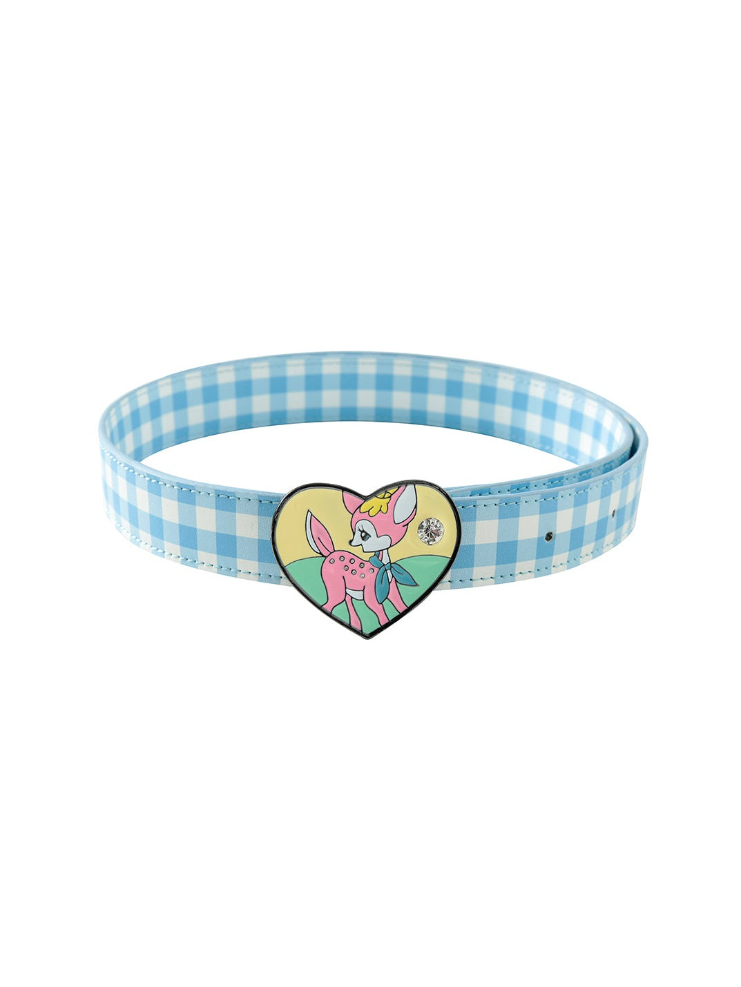 Plaid Lattice Print Rhinestone Belt