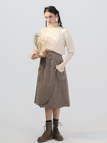 Plaid Girly Retro Jacket &amp; Skirt